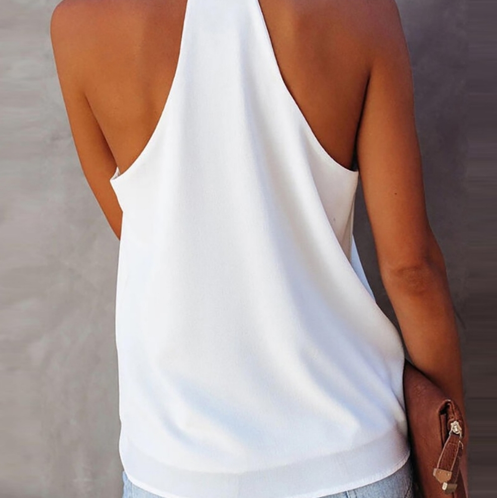 Leopard Print Halter Sleeveless Top - Picture 2 of 3